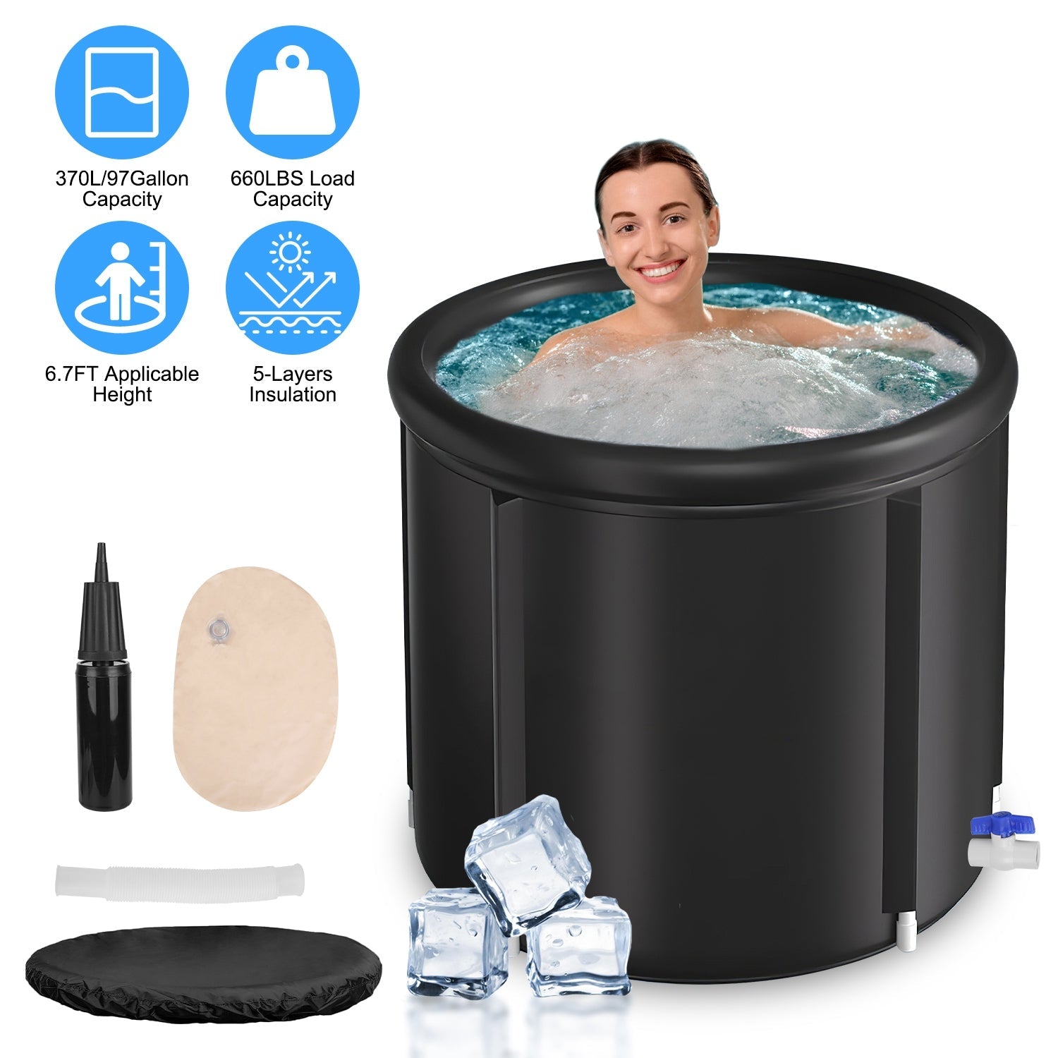 Bañera de hielo portátil Vitareva vista completa